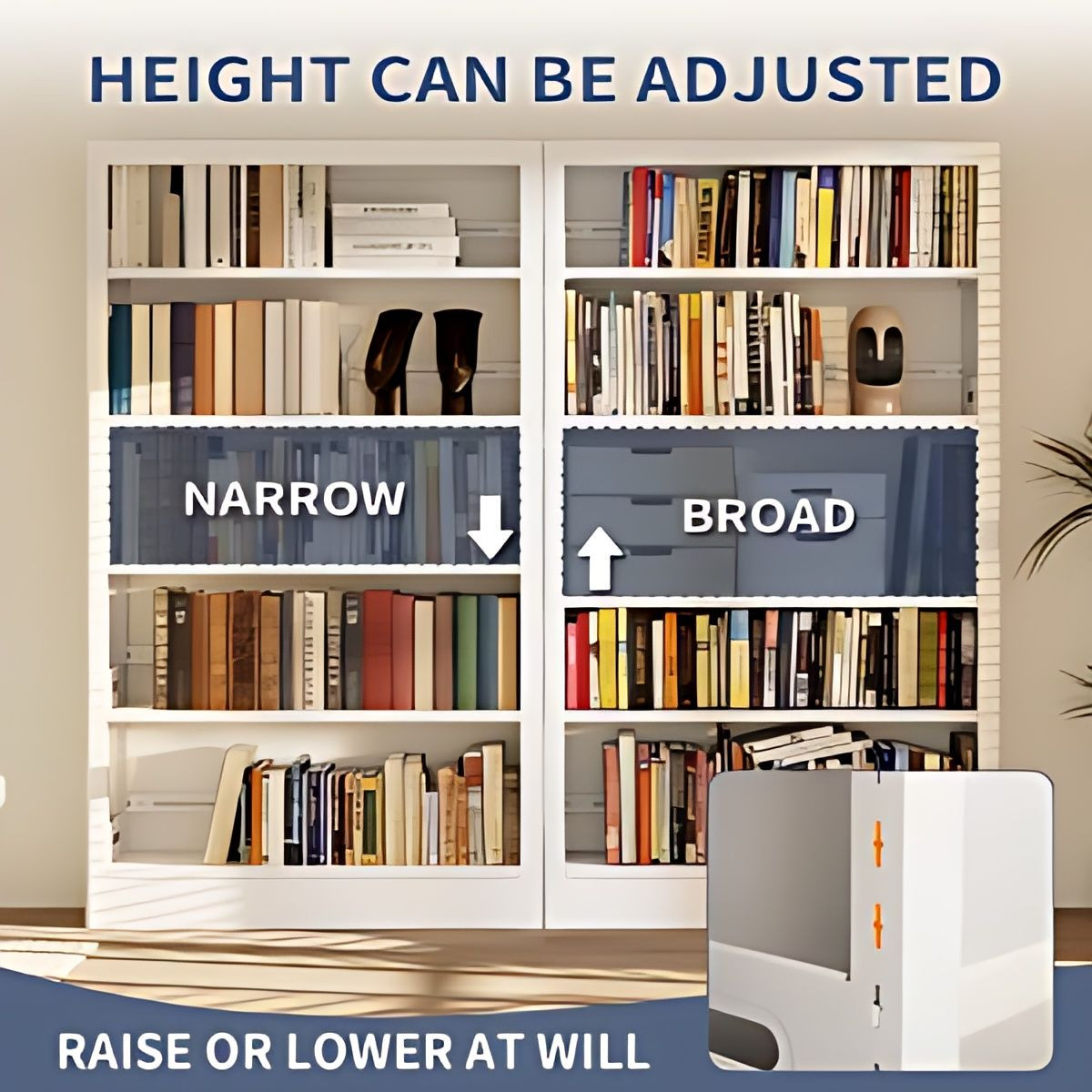 71 Inch Metal Bookcase, 5-Layer Bookshelf with Adjustable Shelves, Bookshelf and Bookcase, Heavy Duty Library Bookcase,