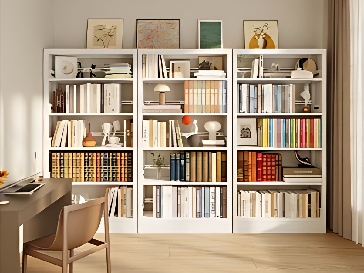 71 Inch Metal Bookcase, 5-Layer Bookshelf with Adjustable Shelves, Bookshelf and Bookcase, Heavy Duty Library Bookcase,