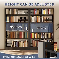 71 Inch Metal Bookcase, 5-Layer Bookshelf with Adjustable Shelves, Bookshelf and Bookcase, Heavy Duty Library Bookcase,
